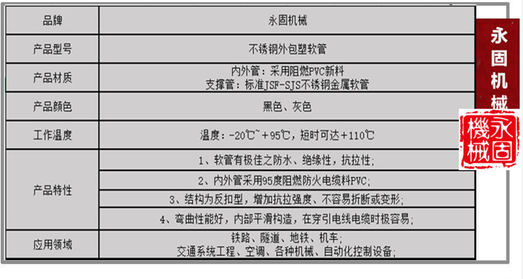 不銹鋼包塑金屬軟管產(chǎn)品介紹