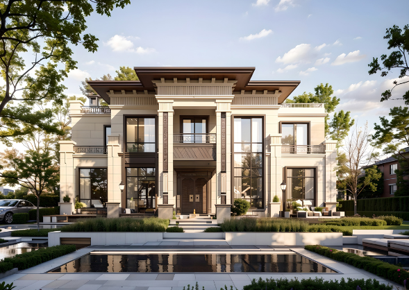 新中式別墅，首層160㎡帶獨(dú)立庭院；客廳3.5m高挑空全套圖紙_A061..