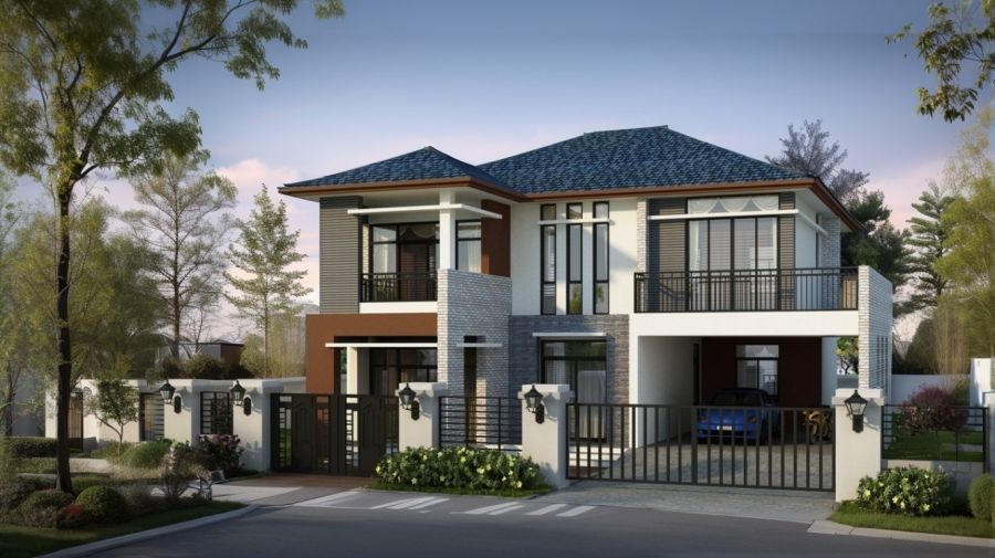 二層小別墅圖紙現(xiàn)代風(fēng)格的雙層住宅占地160平米、帶車(chē)庫(kù)建筑施工圖A031..