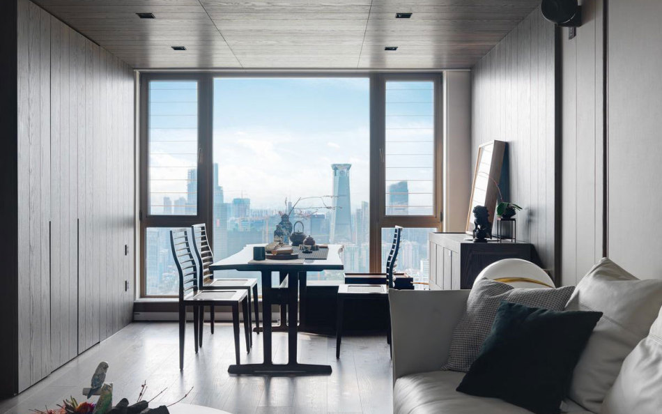 現(xiàn)代風格茶房＋視聽室裝修效果圖