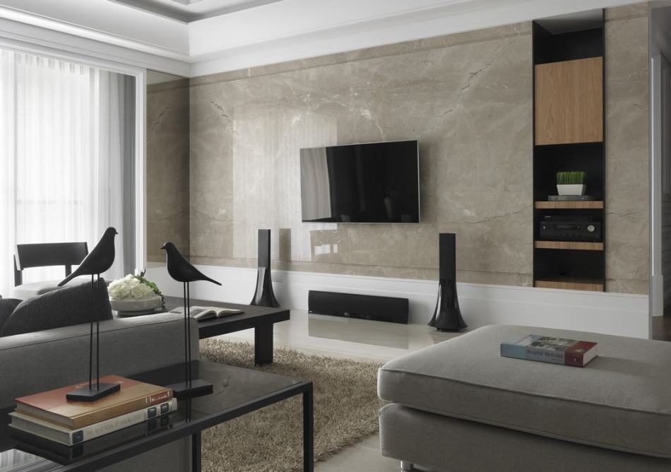 混搭風(fēng)電視主墻裝修案例