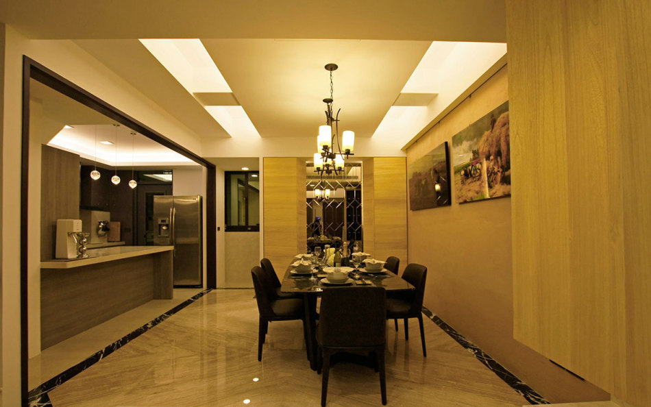 混搭風(fēng)餐廳主墻裝修效果圖