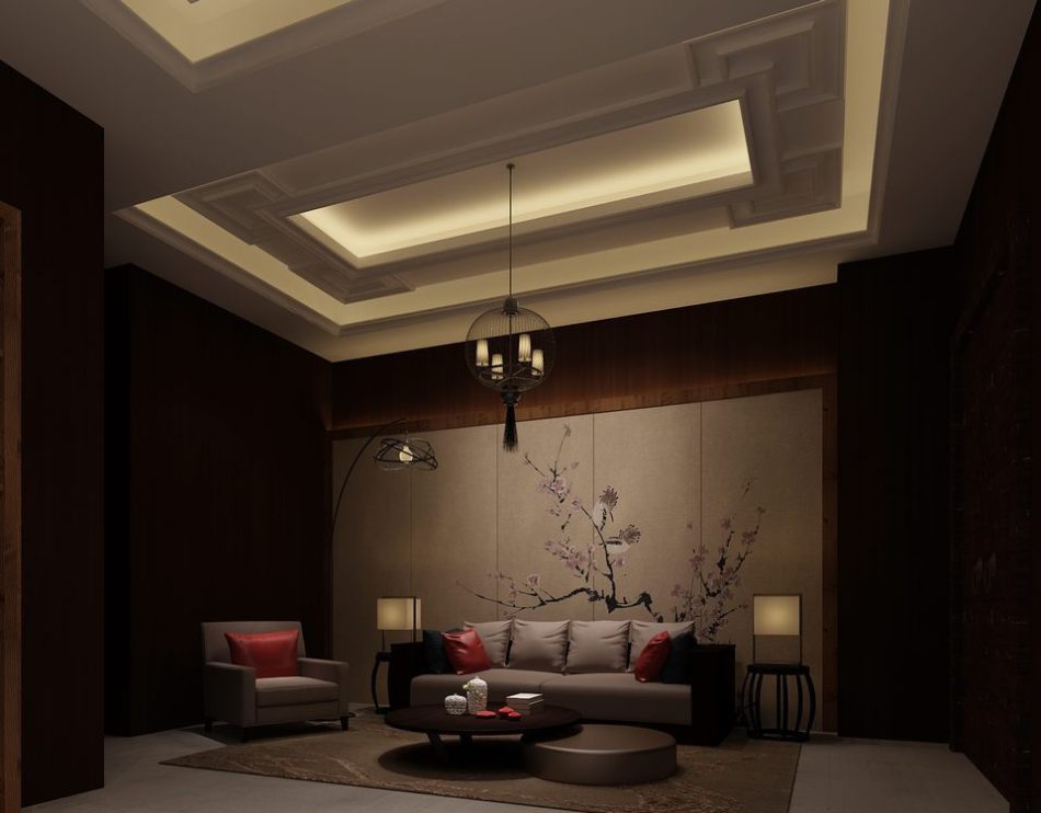 東方風(fēng)格包廂主景設(shè)計(jì)效果圖