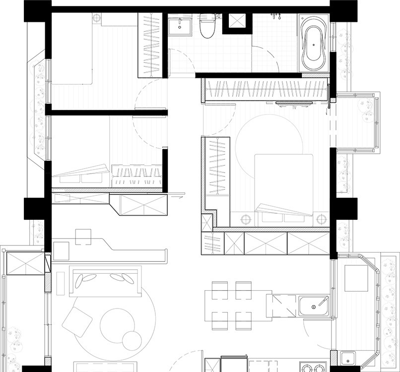 鄉(xiāng)村風格平面圖裝修案例