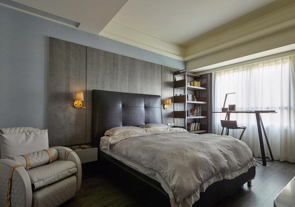 混搭風(fēng)男主臥效果圖